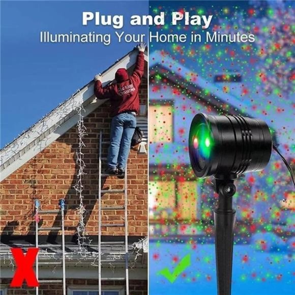 Christmas Projector Lights, Led Christmas Laser Lights Landscape Spotlight Red - Picture 3 of 6